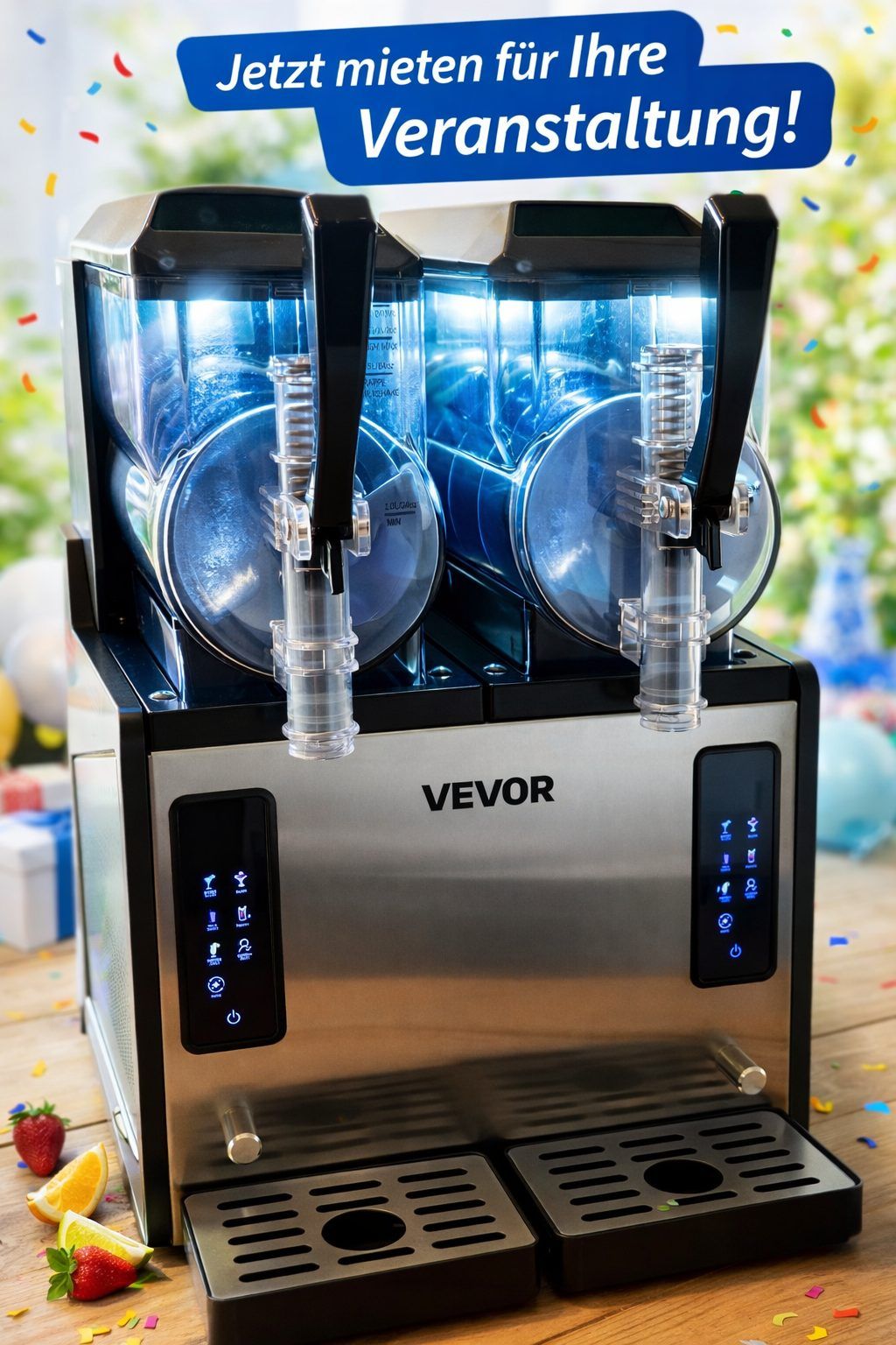 Kompakte Slush-Maschine mit zwei 4-Liter-Tanks