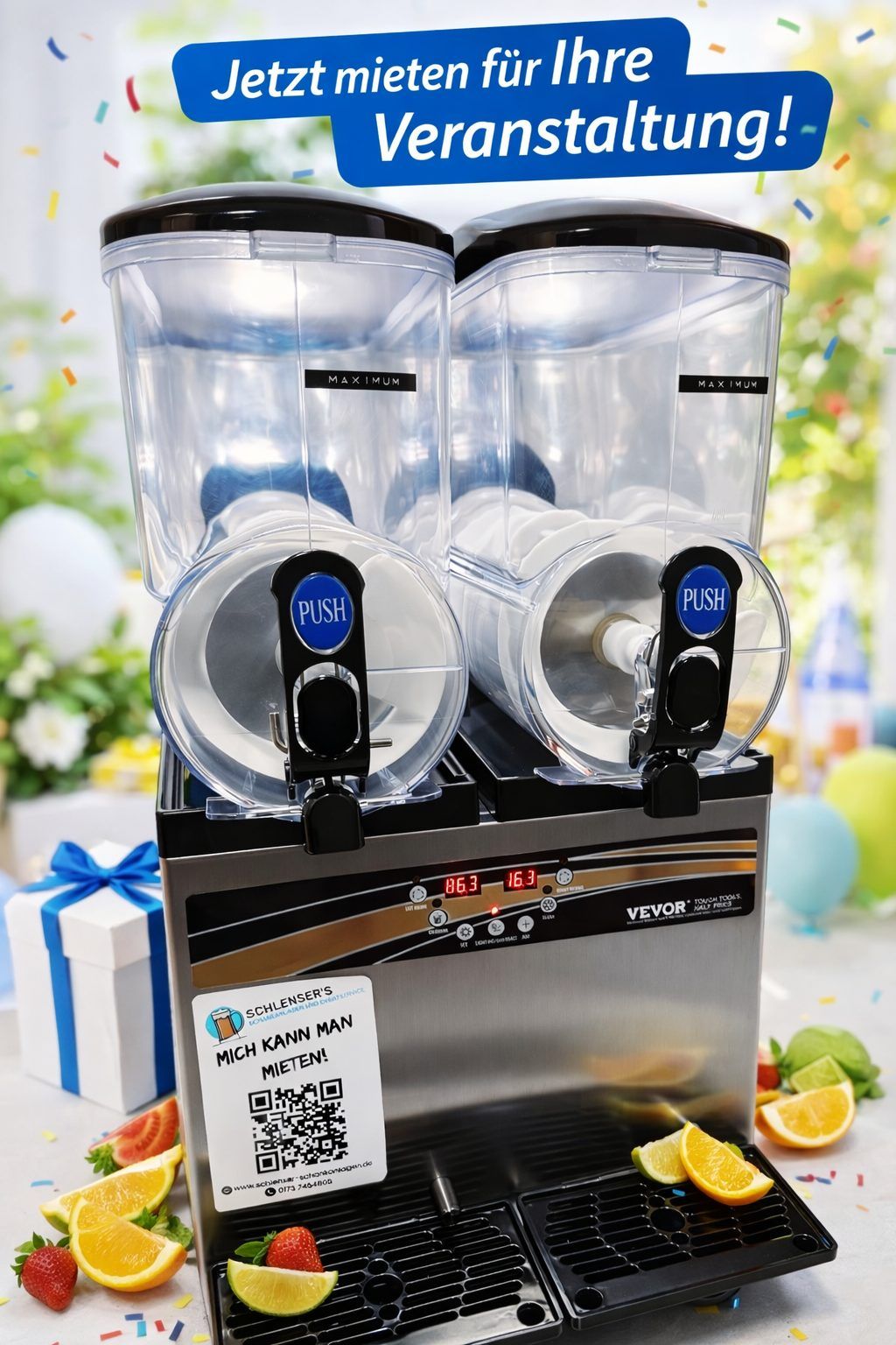 Slush-Maschine mit zwei 15-Liter-Tanks