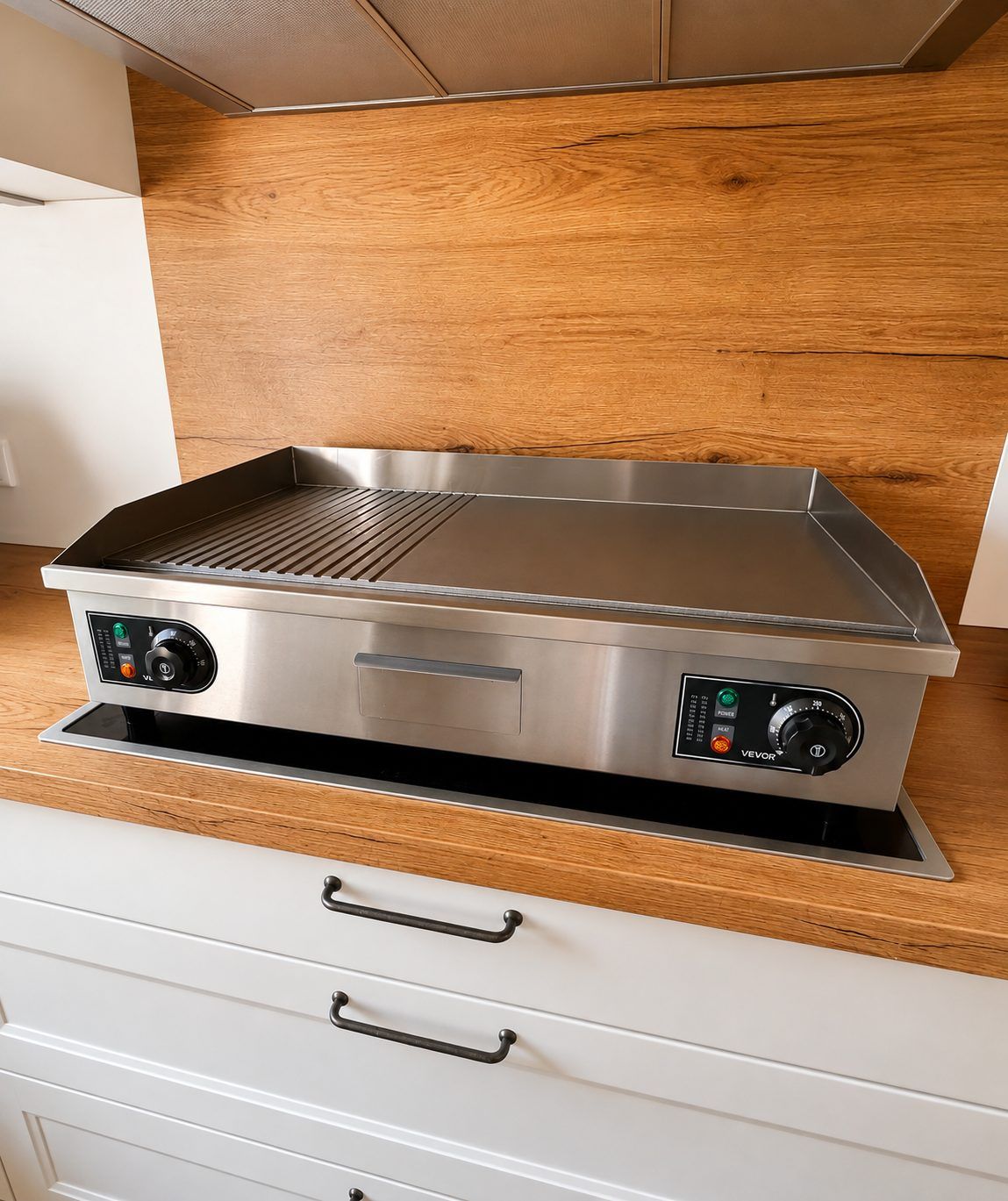 Elektrische Grillplatte (Plancha) aus Edelstahl